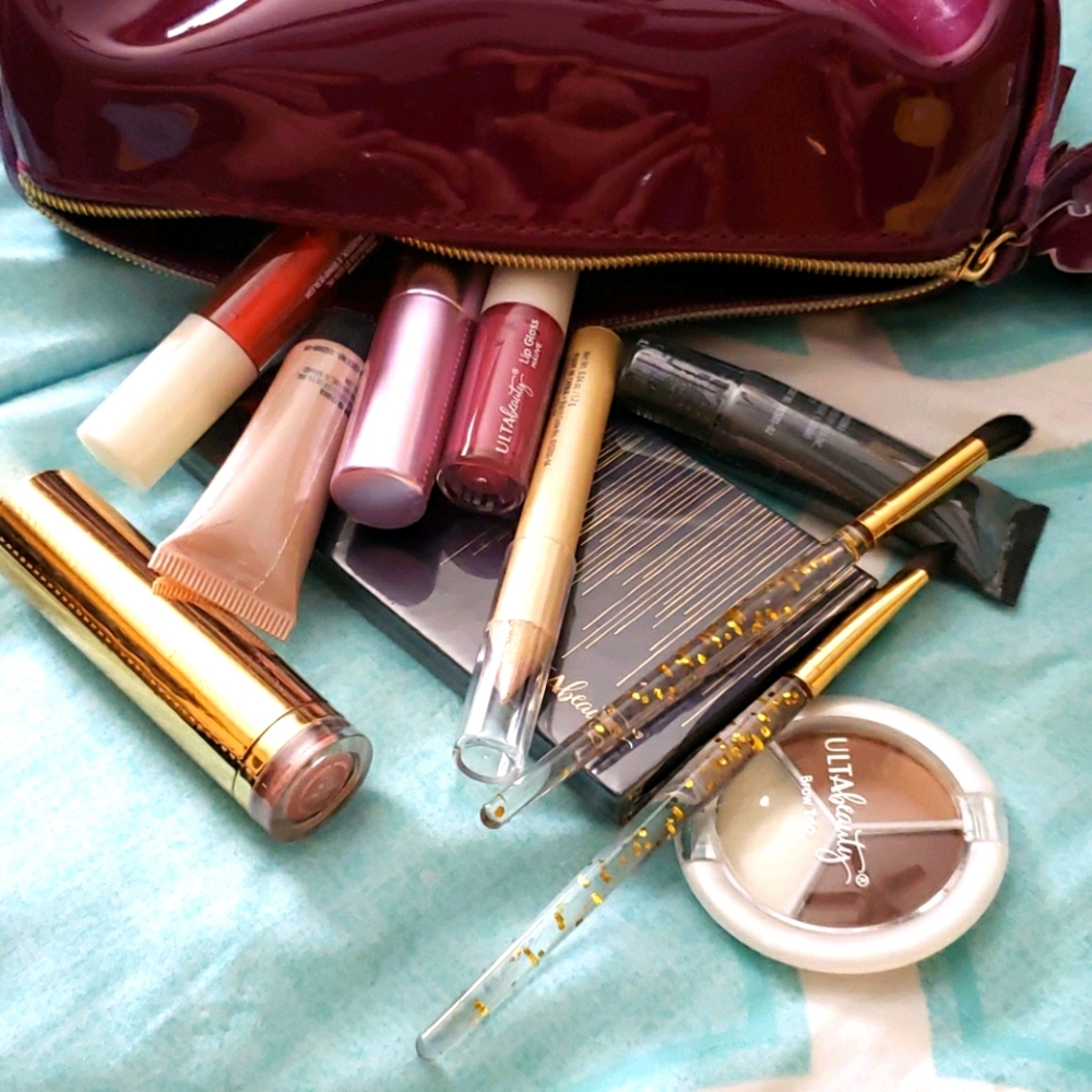 Ulta Purple Makeup Bag w/New Makeup